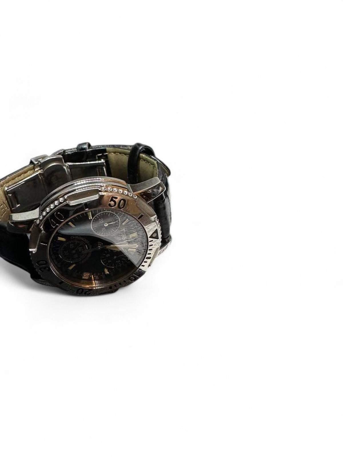 Tissot - Chronograph Men's Watch with Black Leather Strap