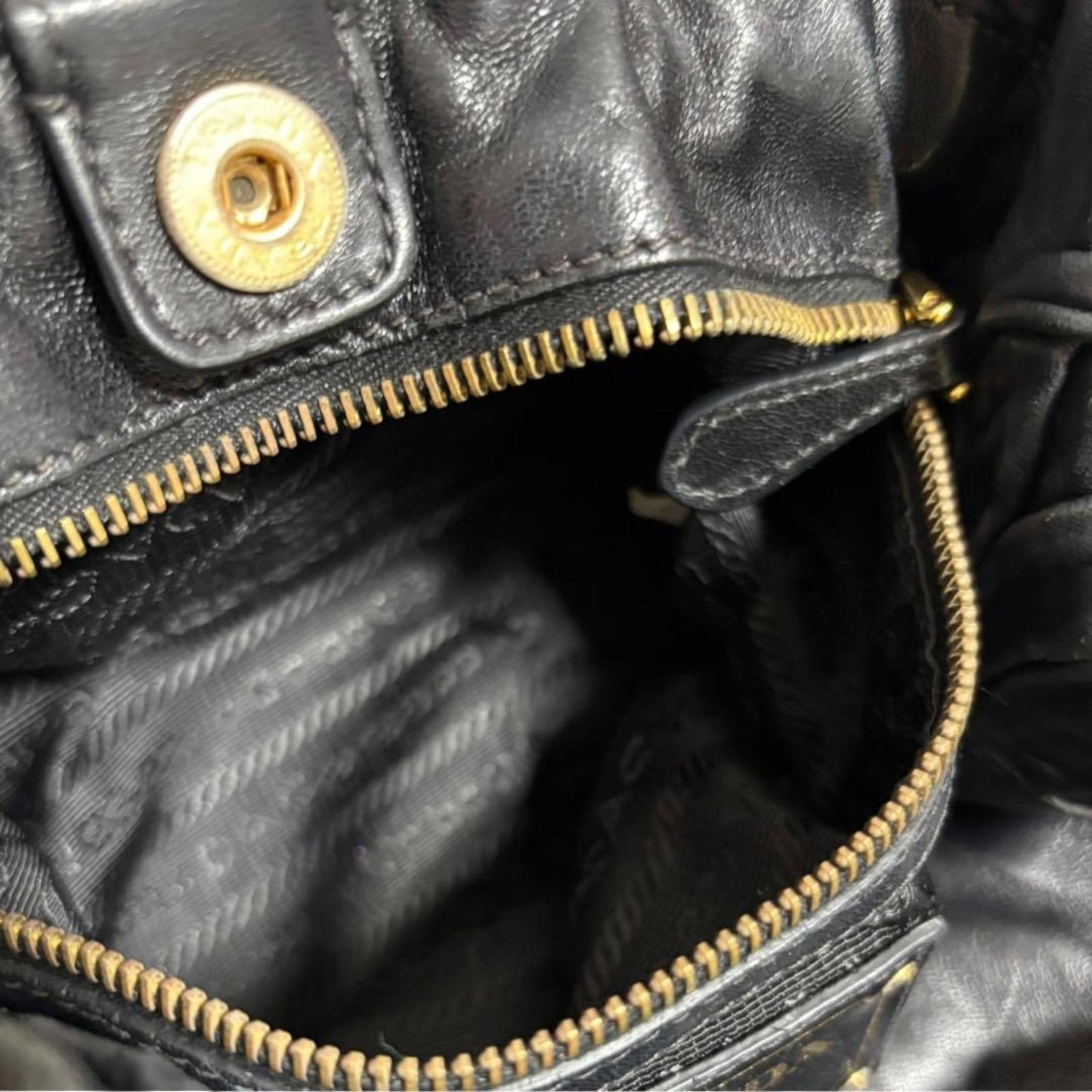 Prada - Black Leather Handbag Side Bows