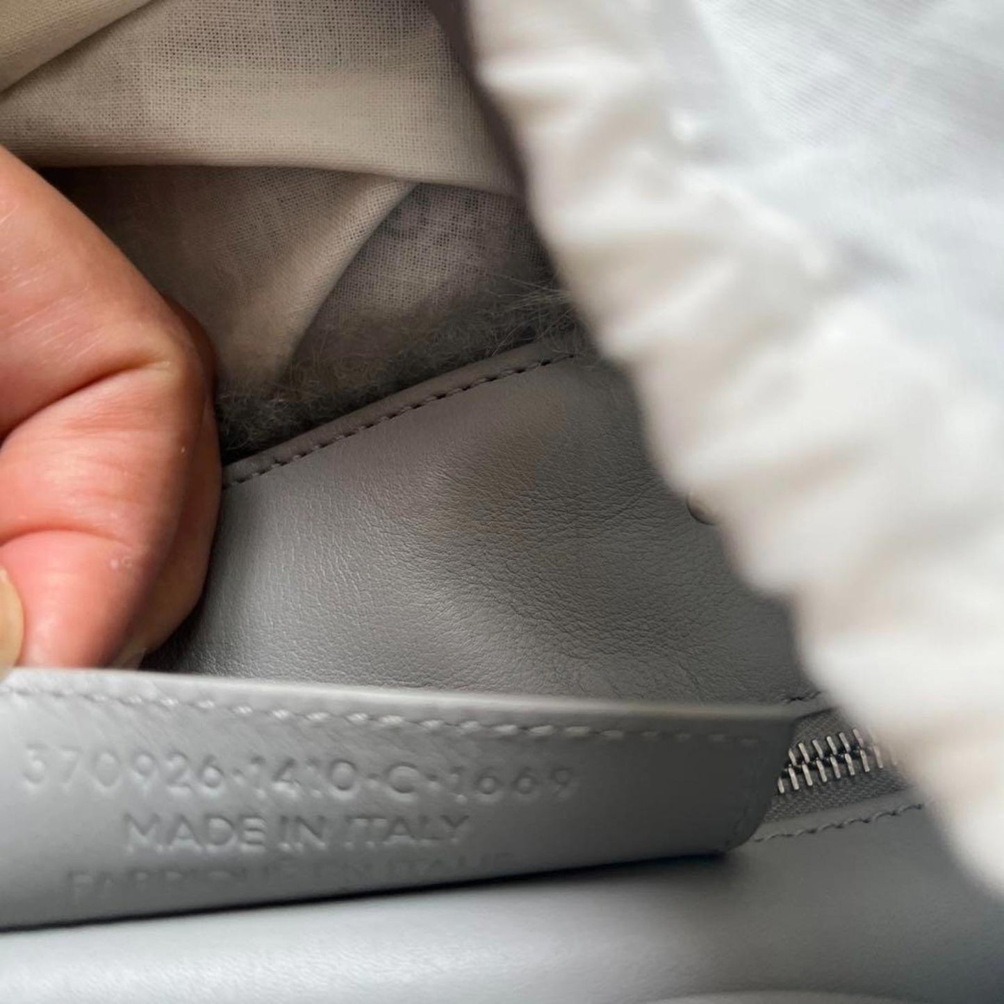 Balenciaga - Grey Shearling Fur Duffel Handbag