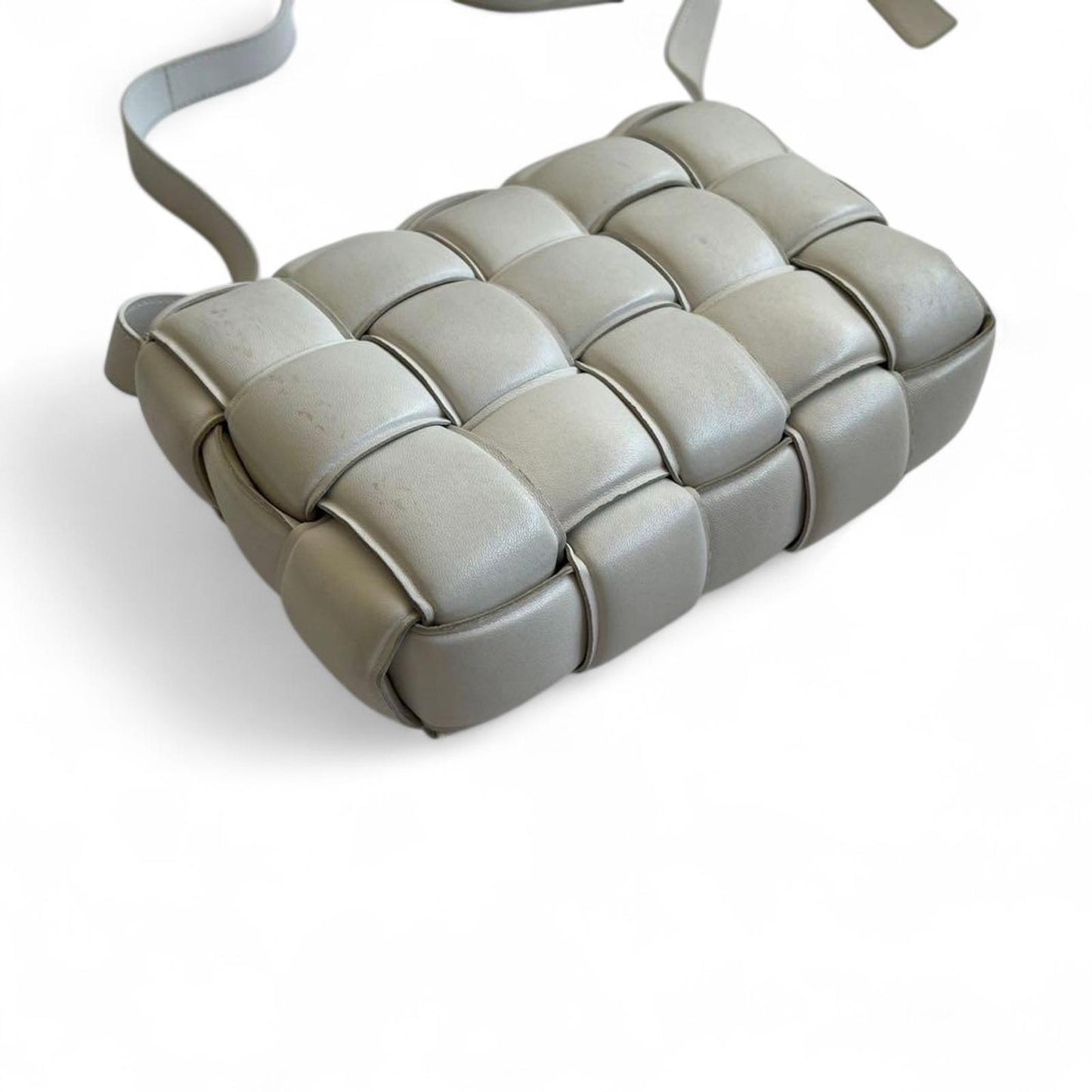 Bottega Veneta - White Woven Leather Shoulder Bag