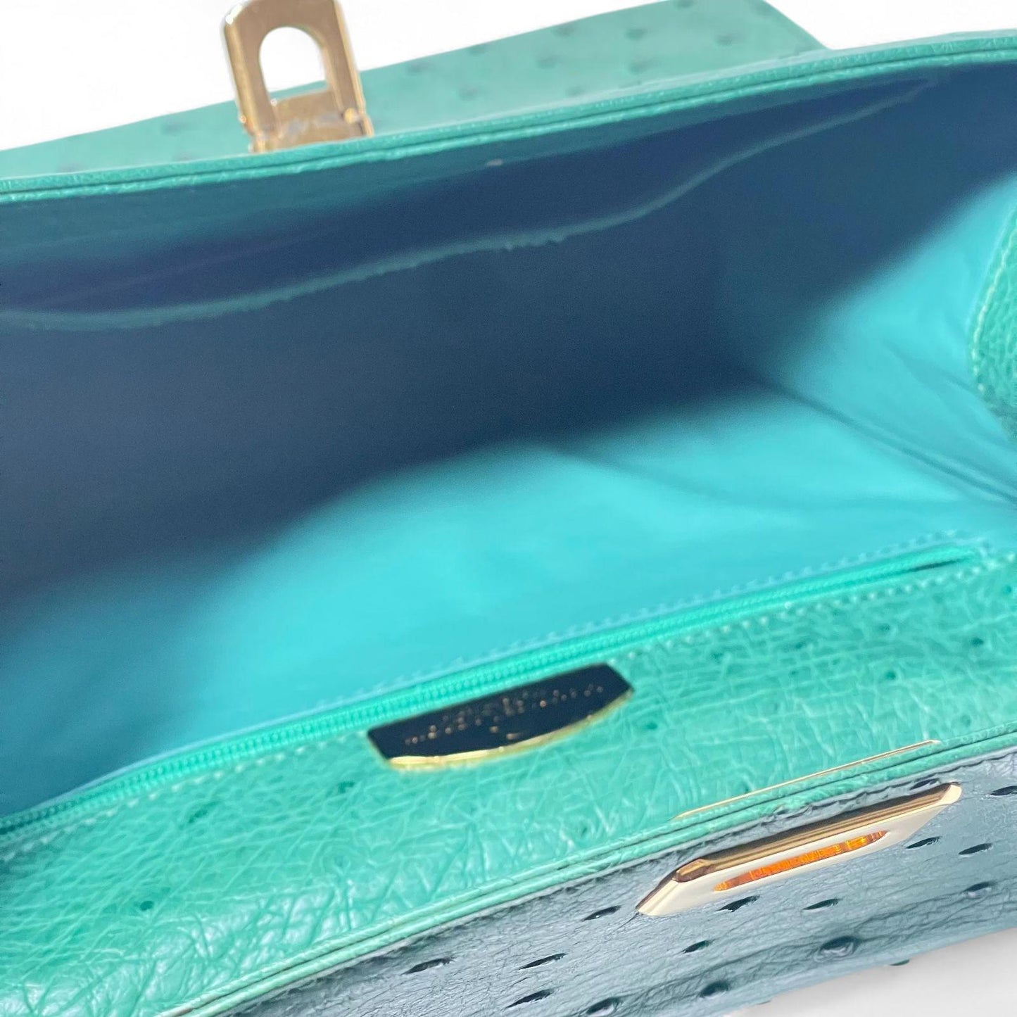 Maurice Lacroix - Green Ostrich Leather Structured Handbag