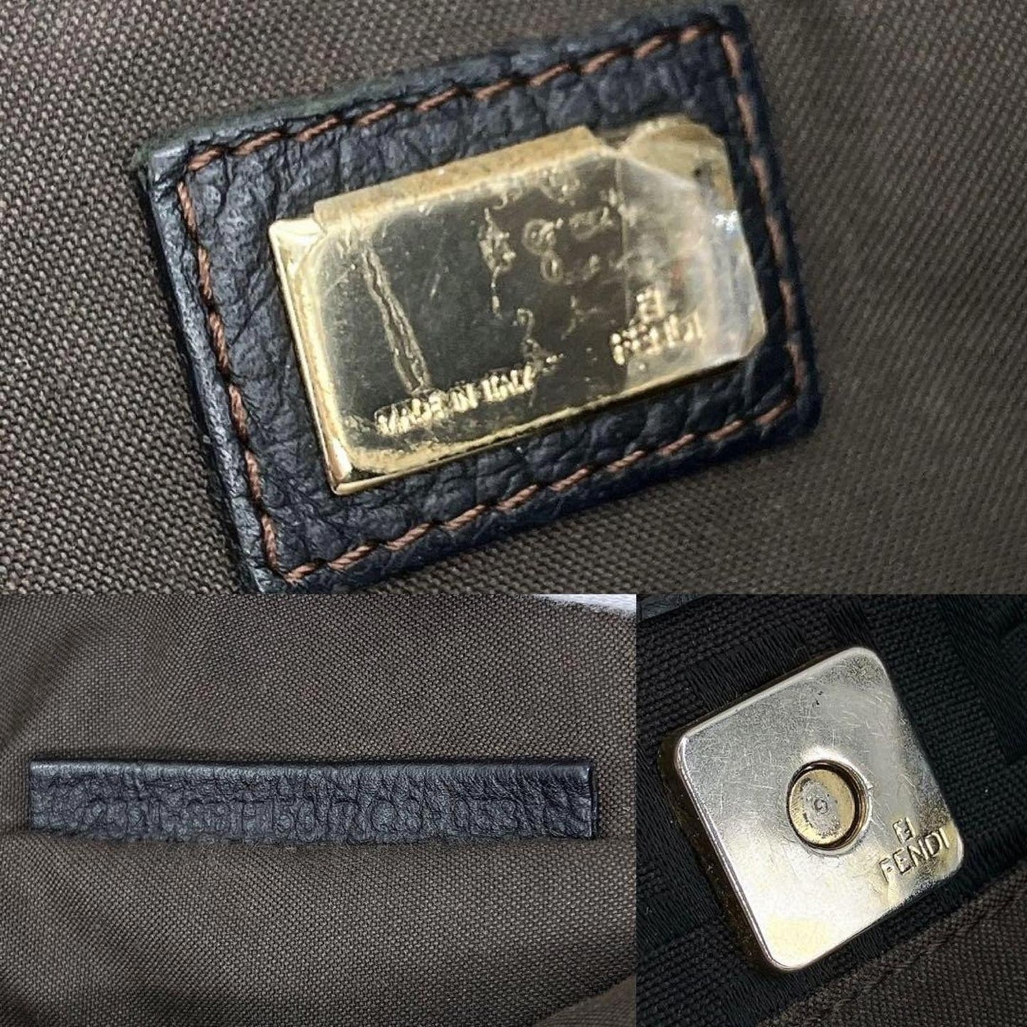 Fendi - Brown FF Logo Canvas Tote Bag