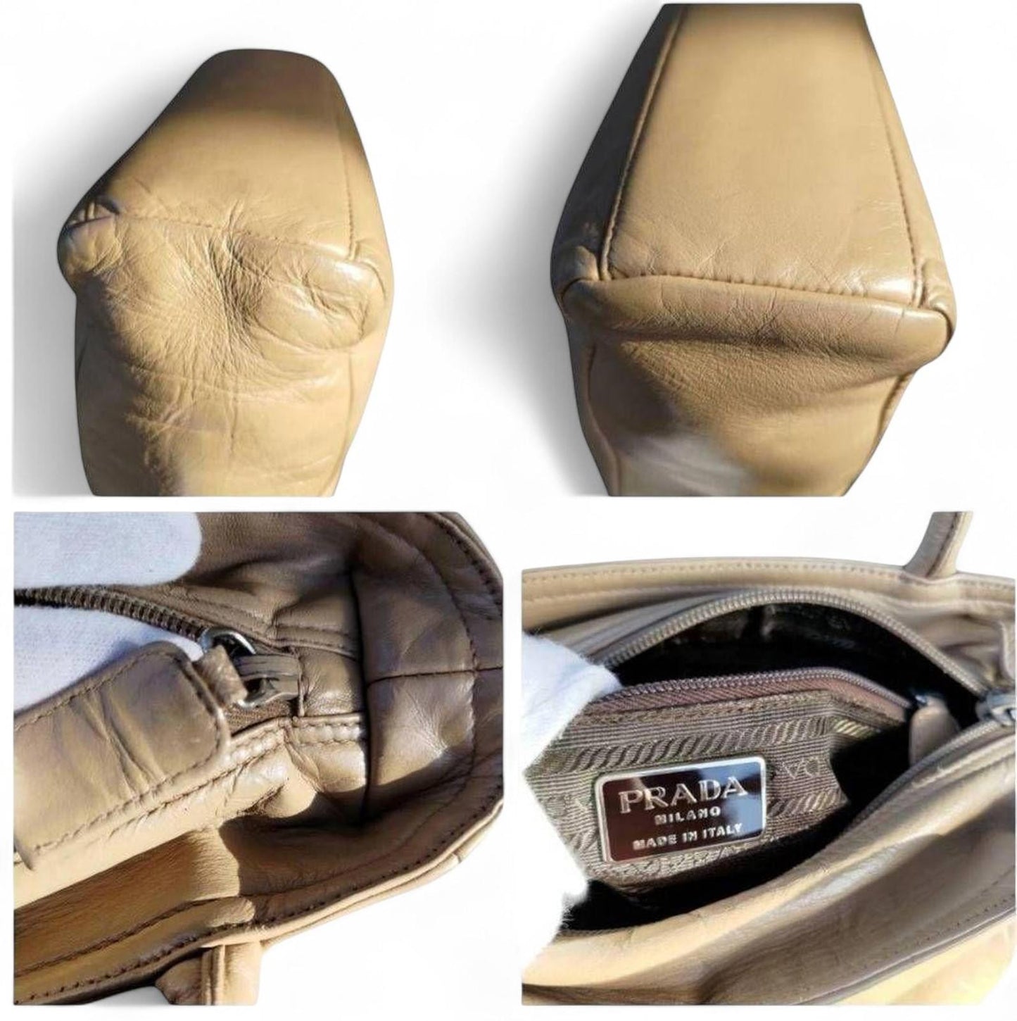 Prada - Beige Leather Tote Bag