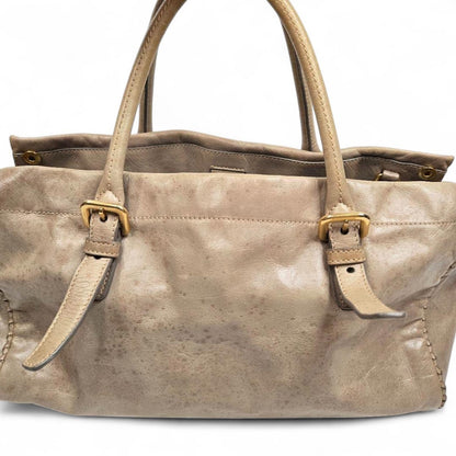 Prada - Beige Leather Handbag with Detachable Strap