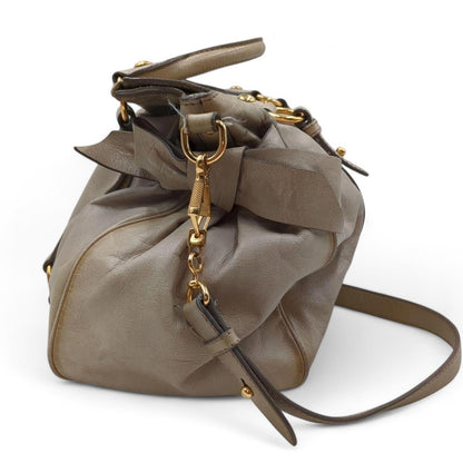 Miu Miu - Gray Leather Satchel Handbag