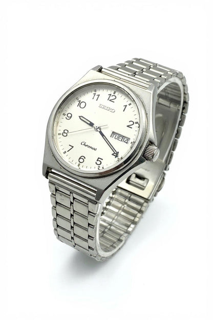 Seiko - Stainless Steel Men's Wristwatch with Day and Date
