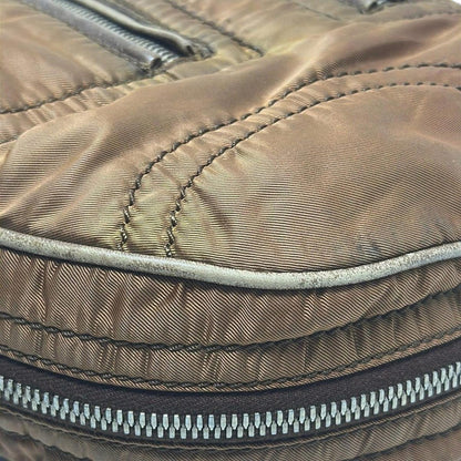 Tod's - Brown Nylon Shoulder Bag Front Zipper Pockets