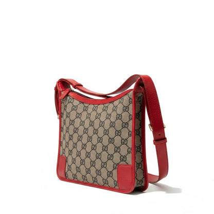 Gucci - Monogram Canvas Shoulder Bag Red Leather
