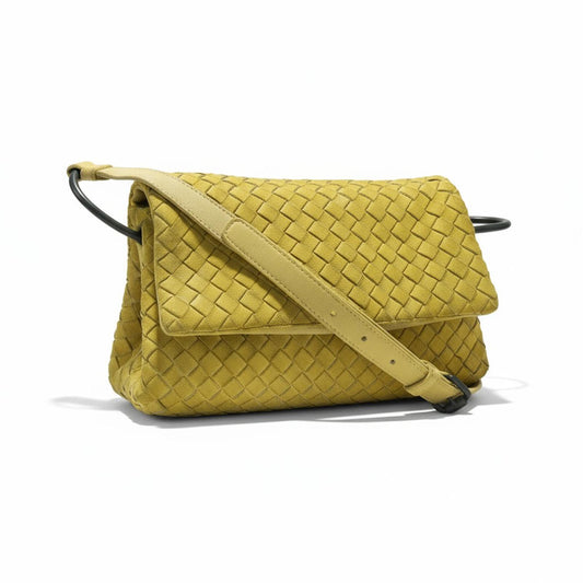 Bottega Veneta - Intrecciato Yellow Shoulder Bag Leather