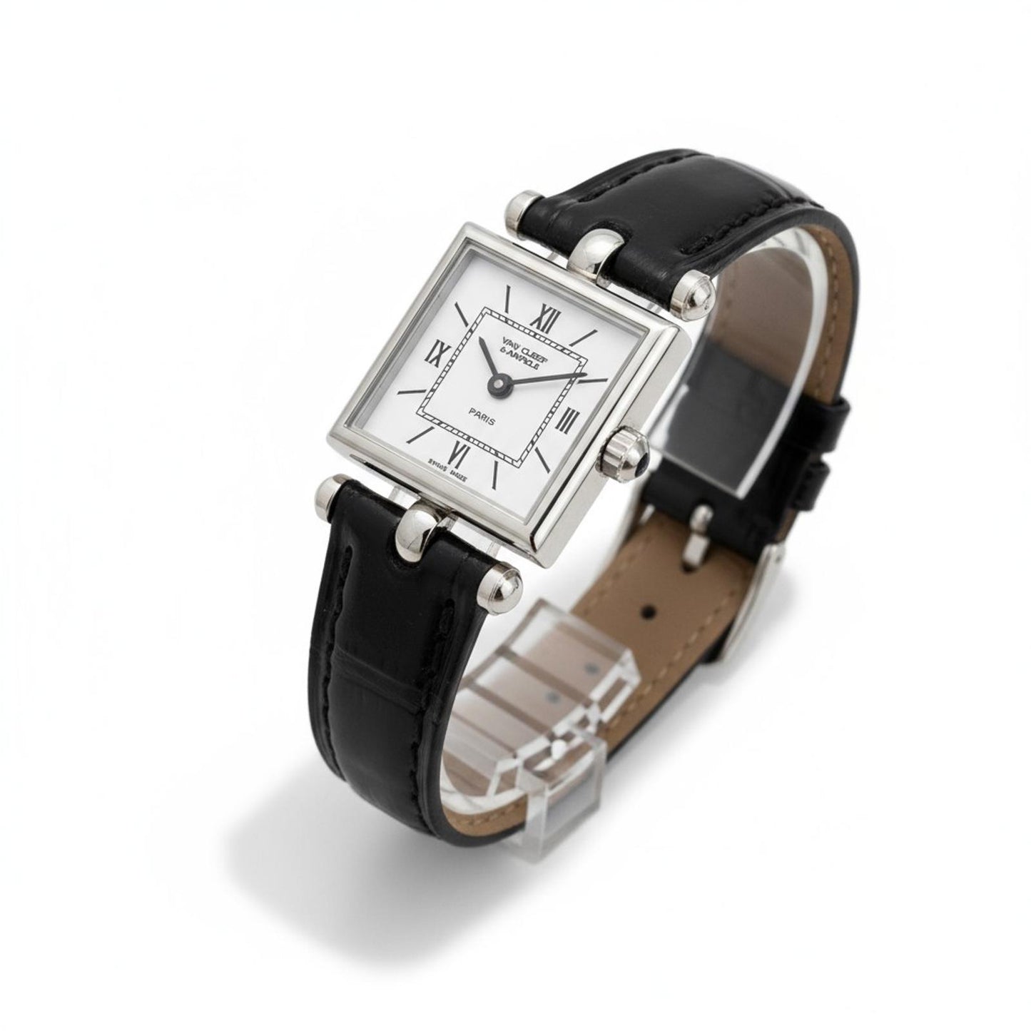 Van Cleef & Arpels - Classic Square Dial Wristwatch Croco