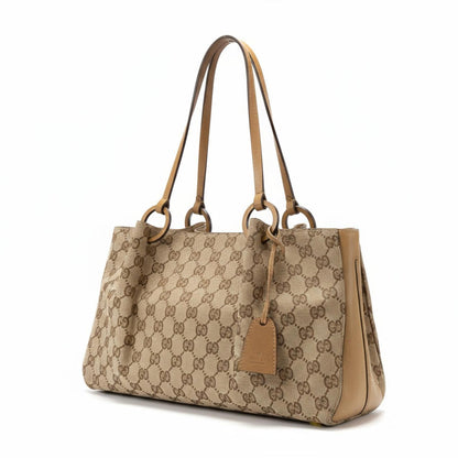 Gucci - Beige Monogram Canvas Tote Handbag