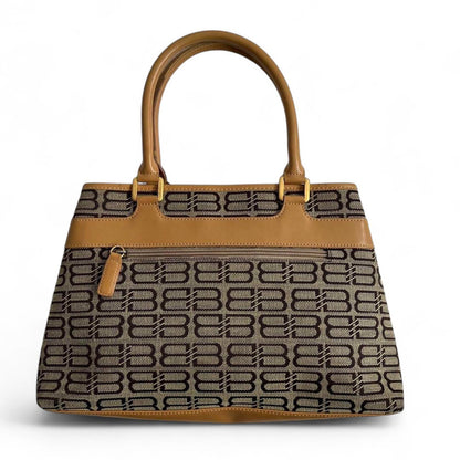 Balenciaga - Women's Satchel Bag in Brown Monogram Canvas