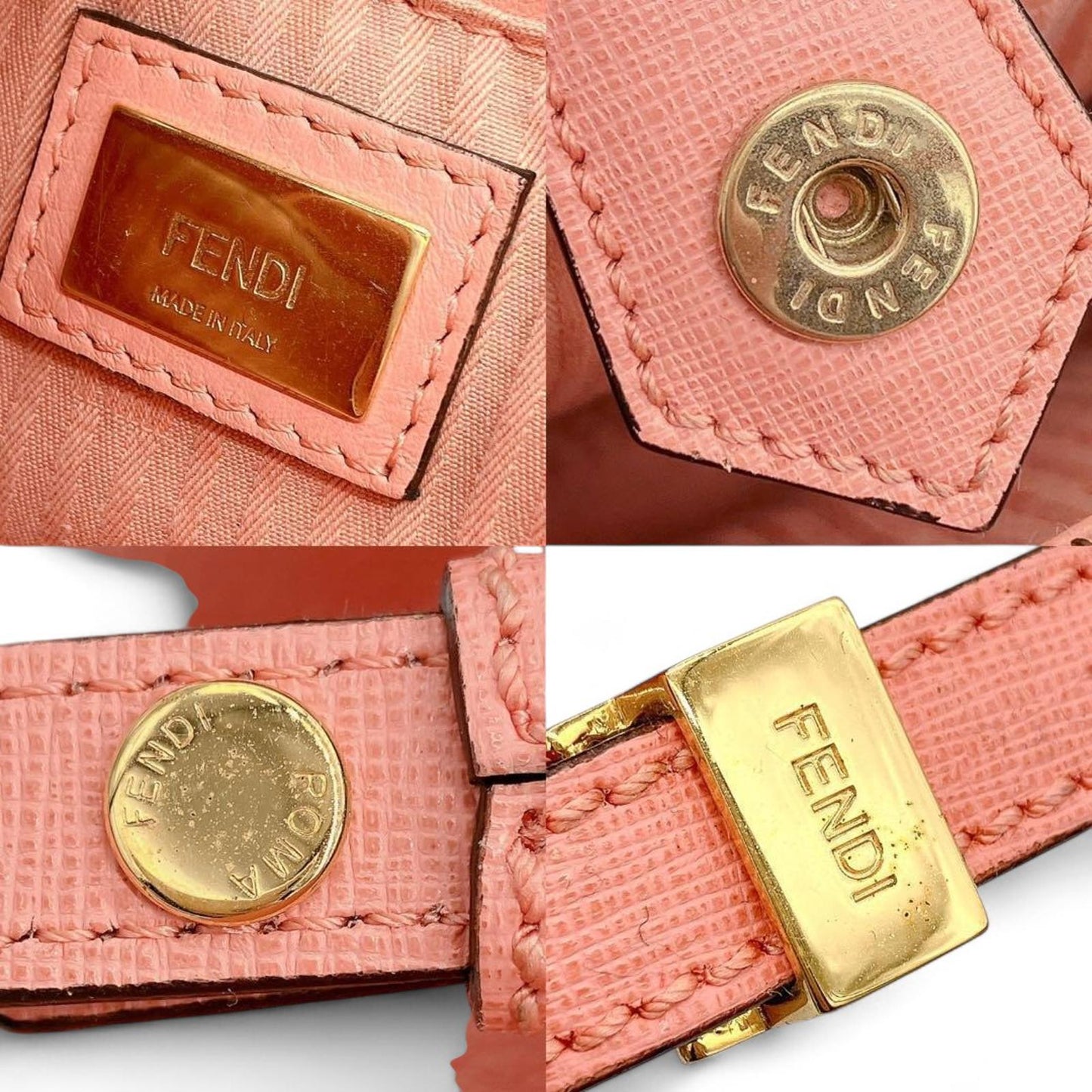 Fendi - Pink Leather Handbag Adjustable Strap