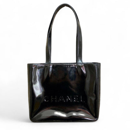 Chanel - Black Patent Leather Tote Bag
