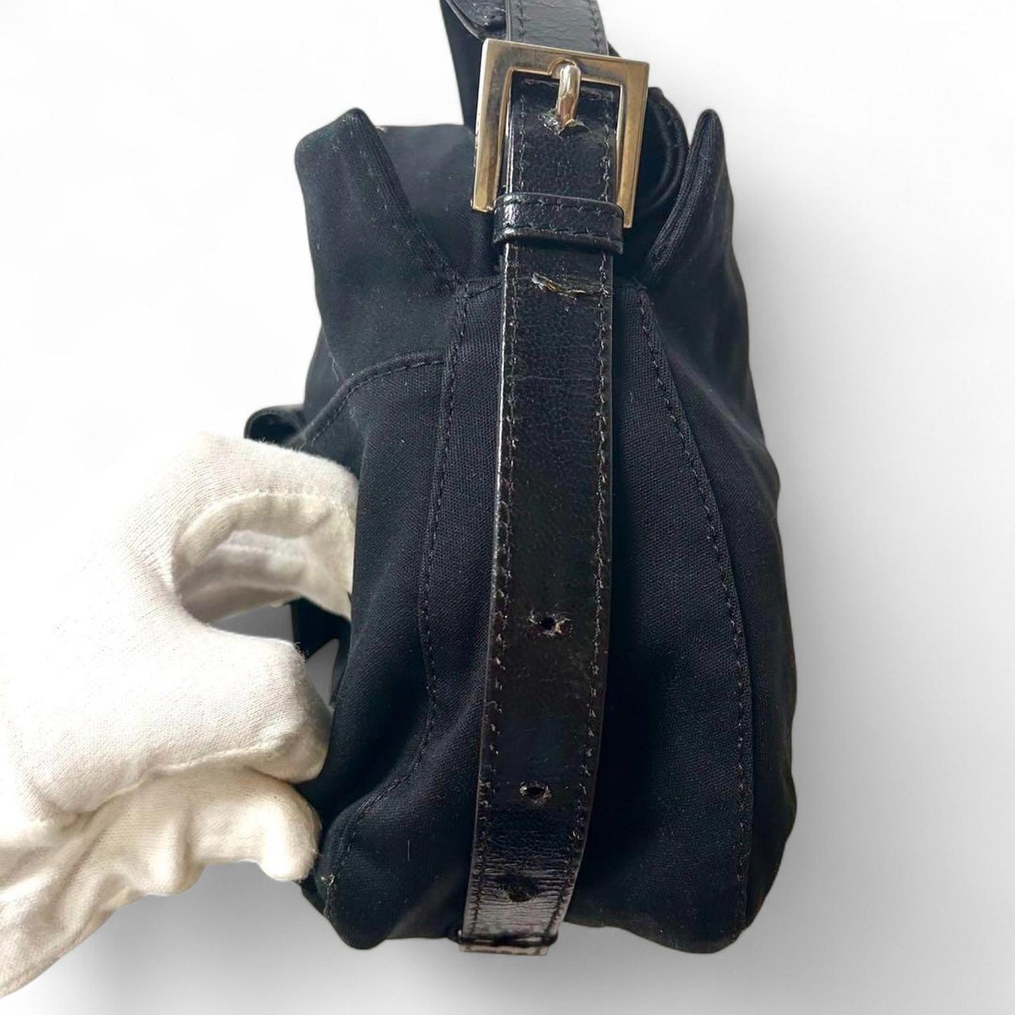 Fendi - Women's Black Shoulder Bag with Silver Buckle