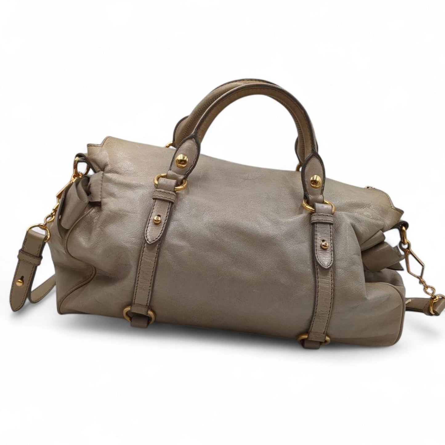 Miu Miu - Gray Leather Satchel Handbag