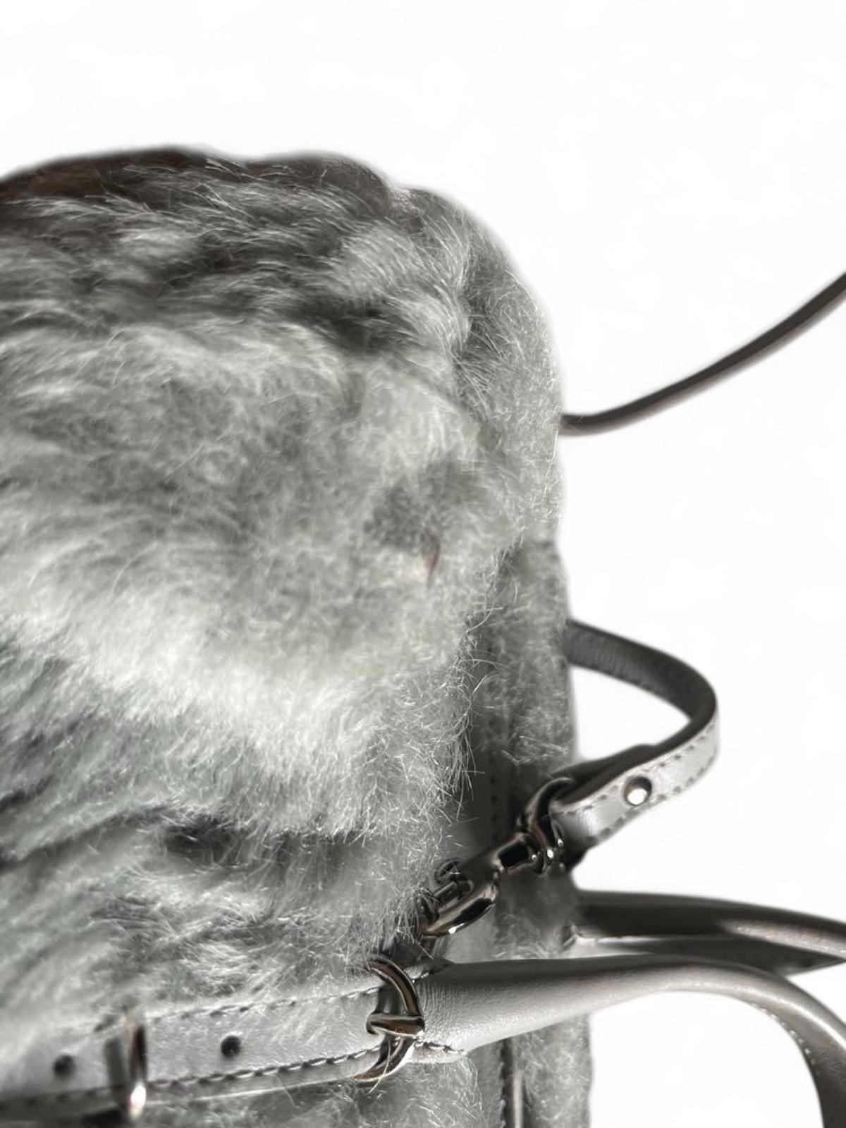 Balenciaga - Grey Shearling Fur Duffel Handbag