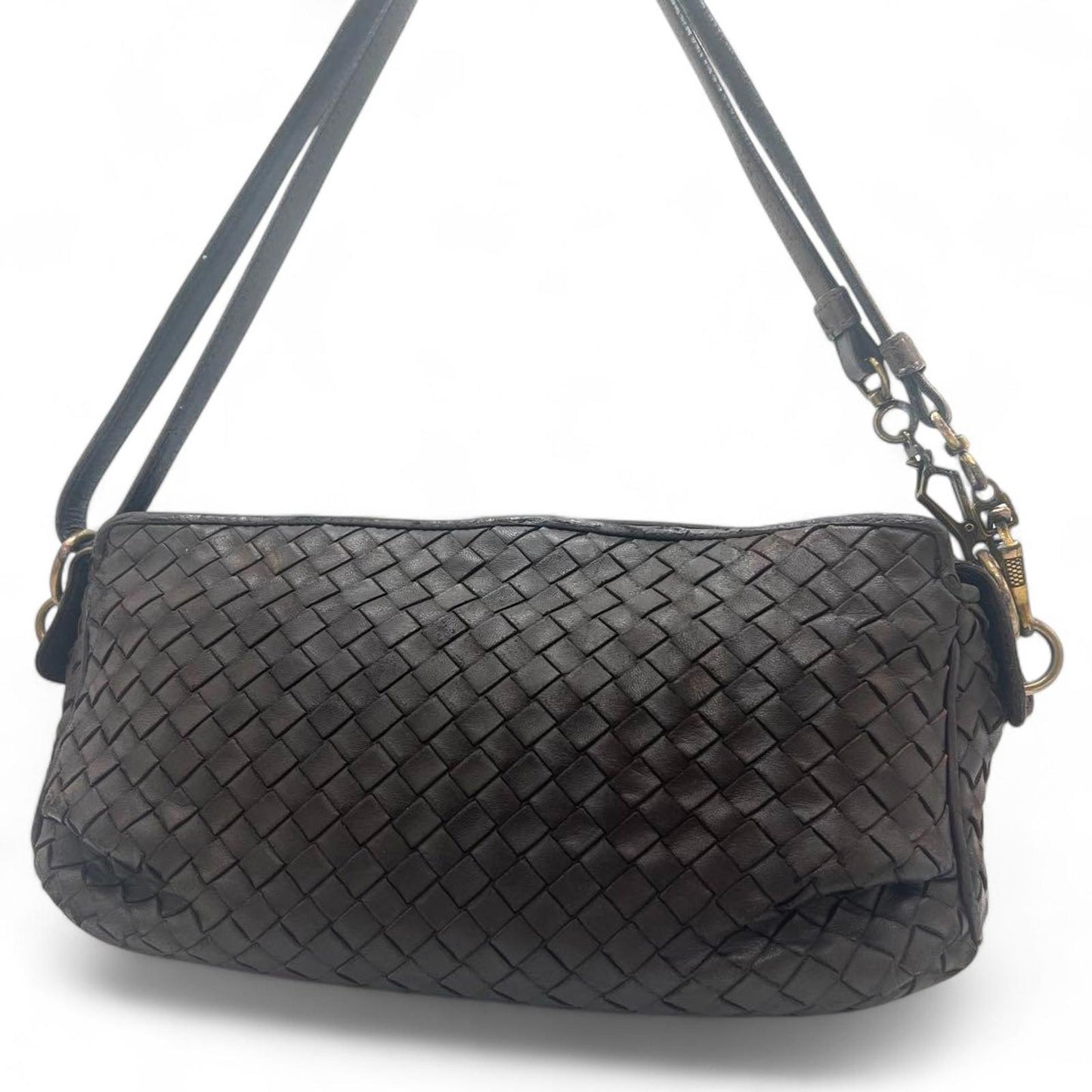 Bottega Veneta - Black Woven Leather Shoulder Bag
