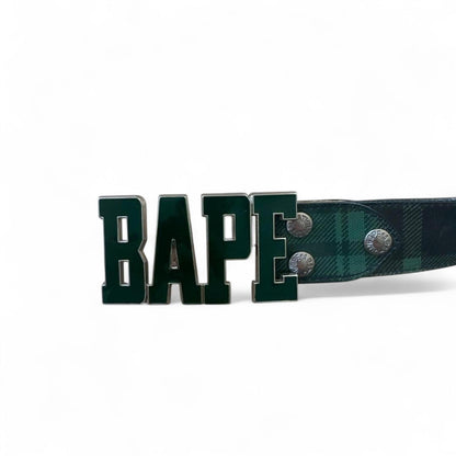 BAPE - Plaid Leather Belt Logo Buckle