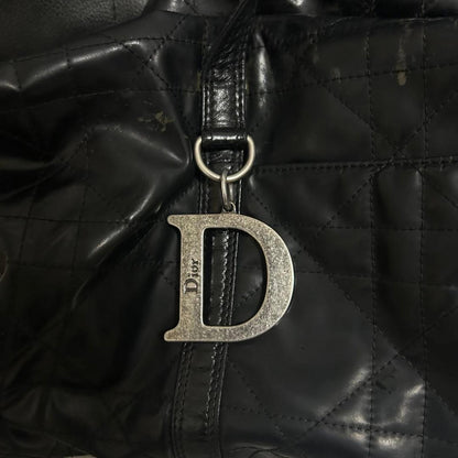 Dior - Black Quilted Leather Handbag Silver 'D' Charm