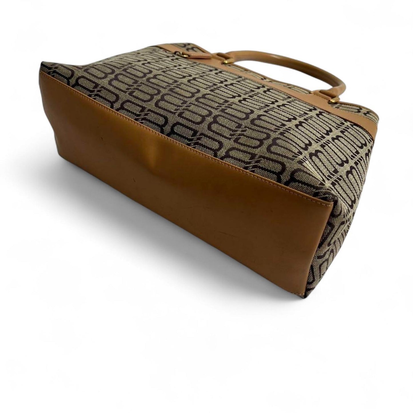 Balenciaga - Women's Satchel Bag in Brown Monogram Canvas