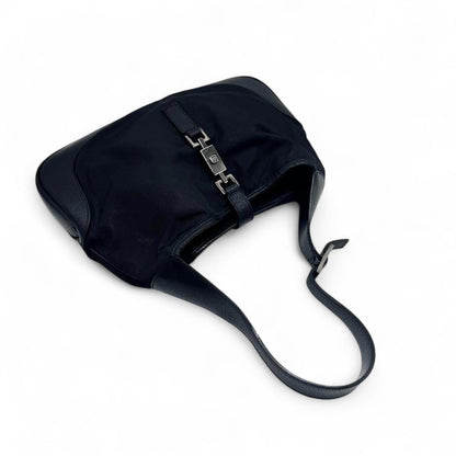 Gucci - Black Jackie Leather Shoulder Bag Silver-Ton