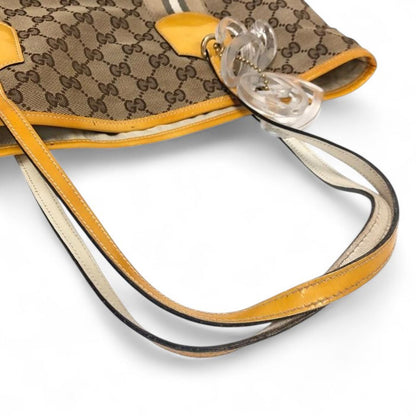 Gucci - Beige and Yellow GG Canvas Tote Bag