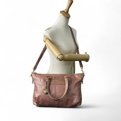 Miu Miu - Pink Leather Shoulder Bag Gold Heart Charm
