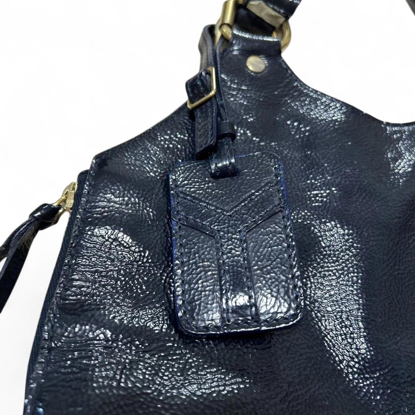 Yves Saint Laurent - Women's Black Patent Leather Shoulder Bag