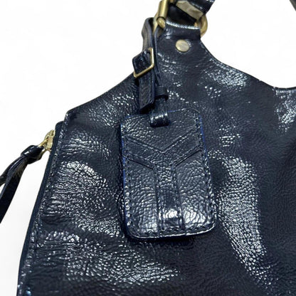 Yves Saint Laurent - Women's Black Patent Leather Shoulder Bag