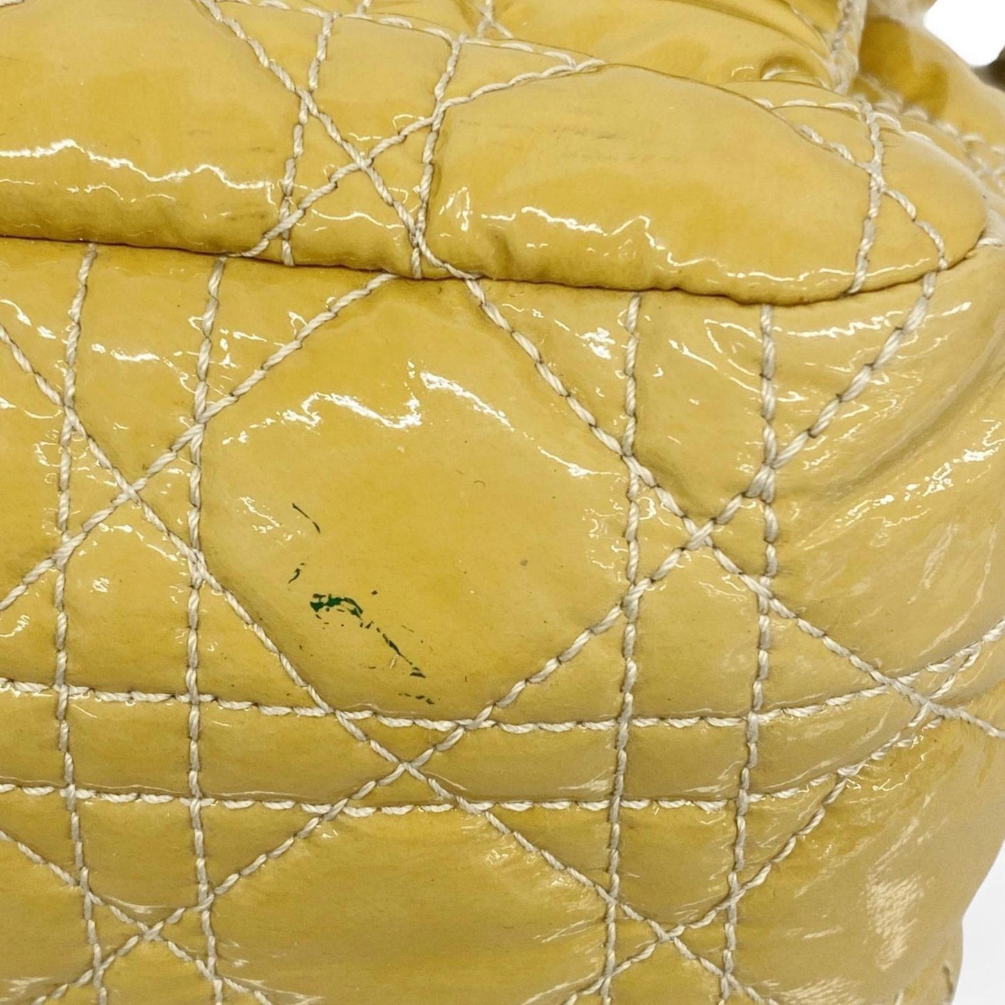 Dior - Yellow Quilted Patent Leather Shoulder Bag