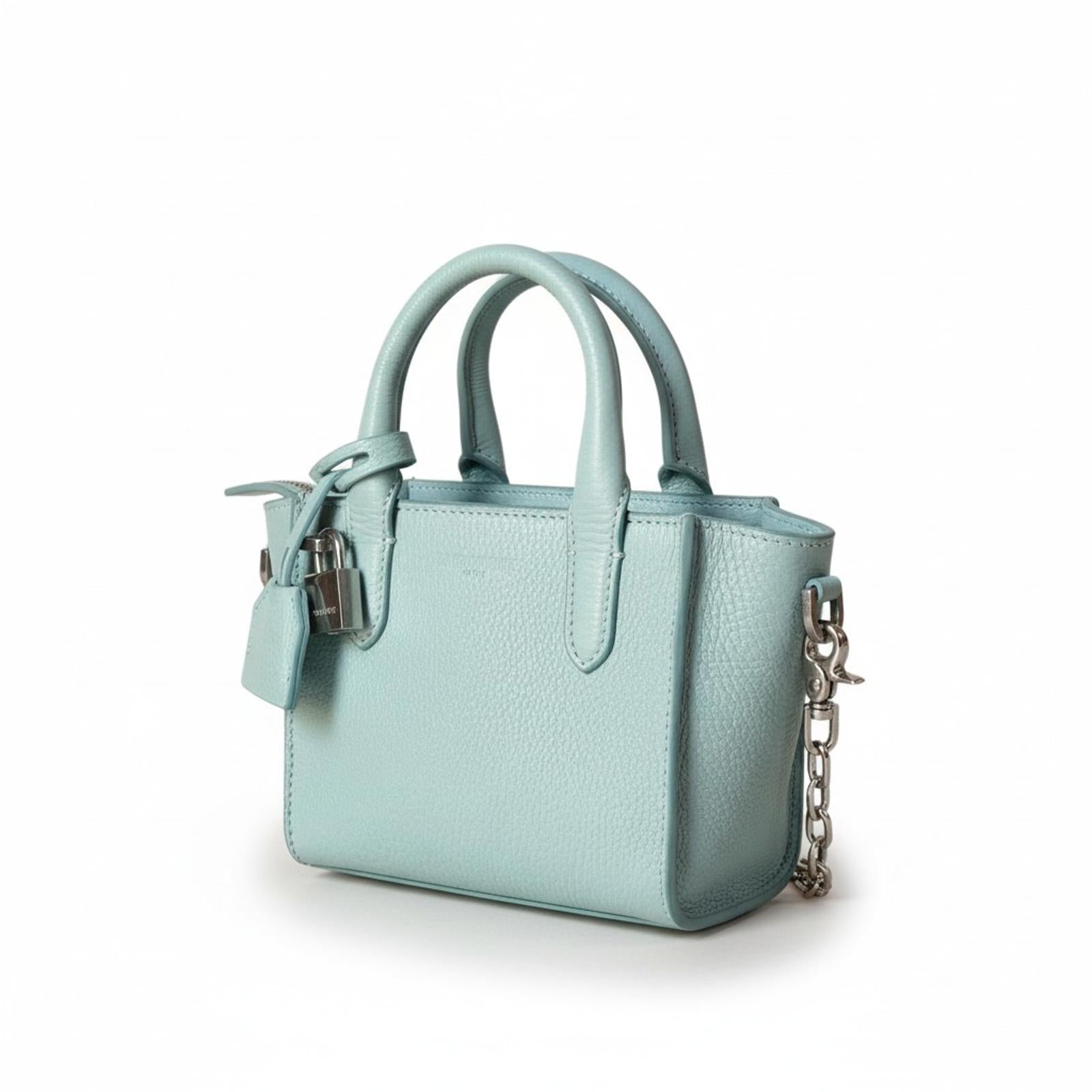 Zadig & Voltaire - Light Blue Leather Mini Handbag with Padl