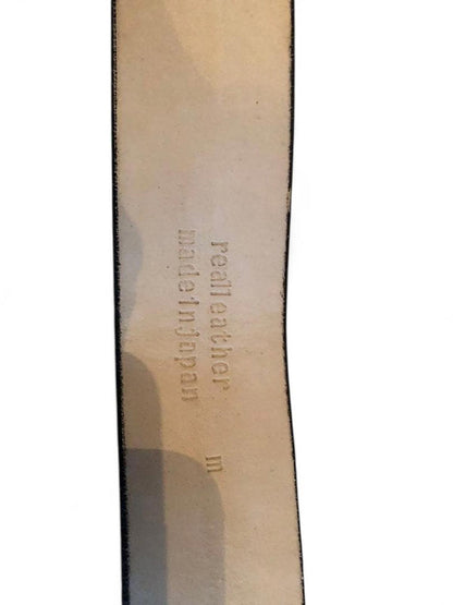 BAPE - Gold Letter Logo Belt Buckle Black Leather Belt