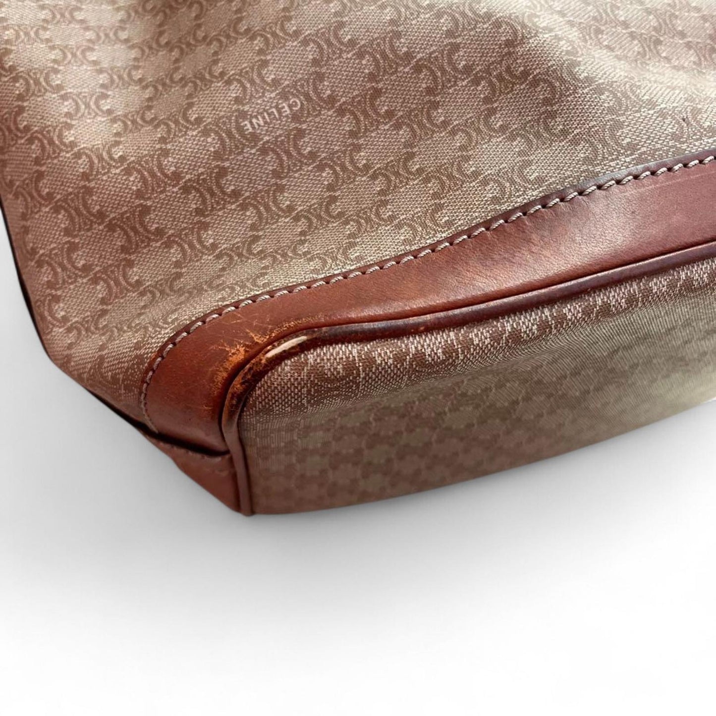 Celine - Vintage Drawstring Shoulder Bag in Brown Monogram