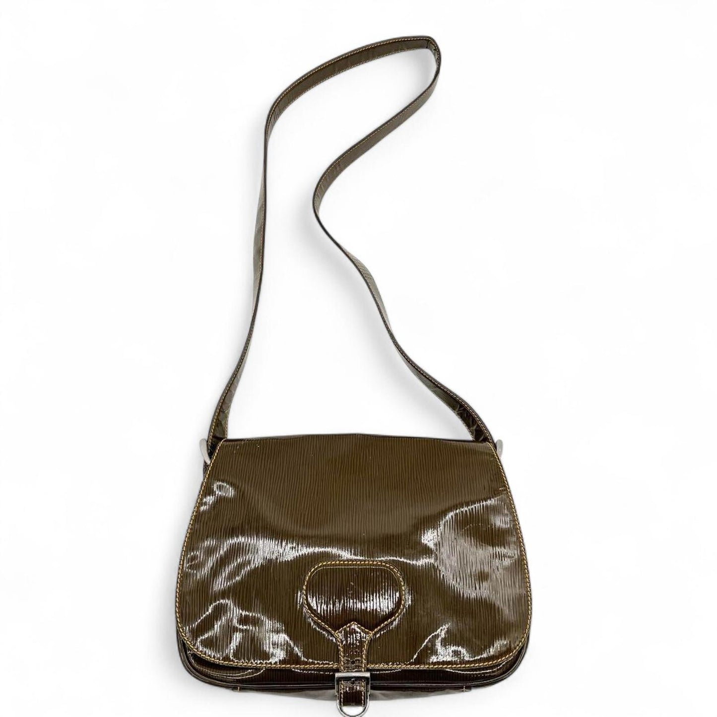 Prada - Brown Patent Leather Shoulder Bag