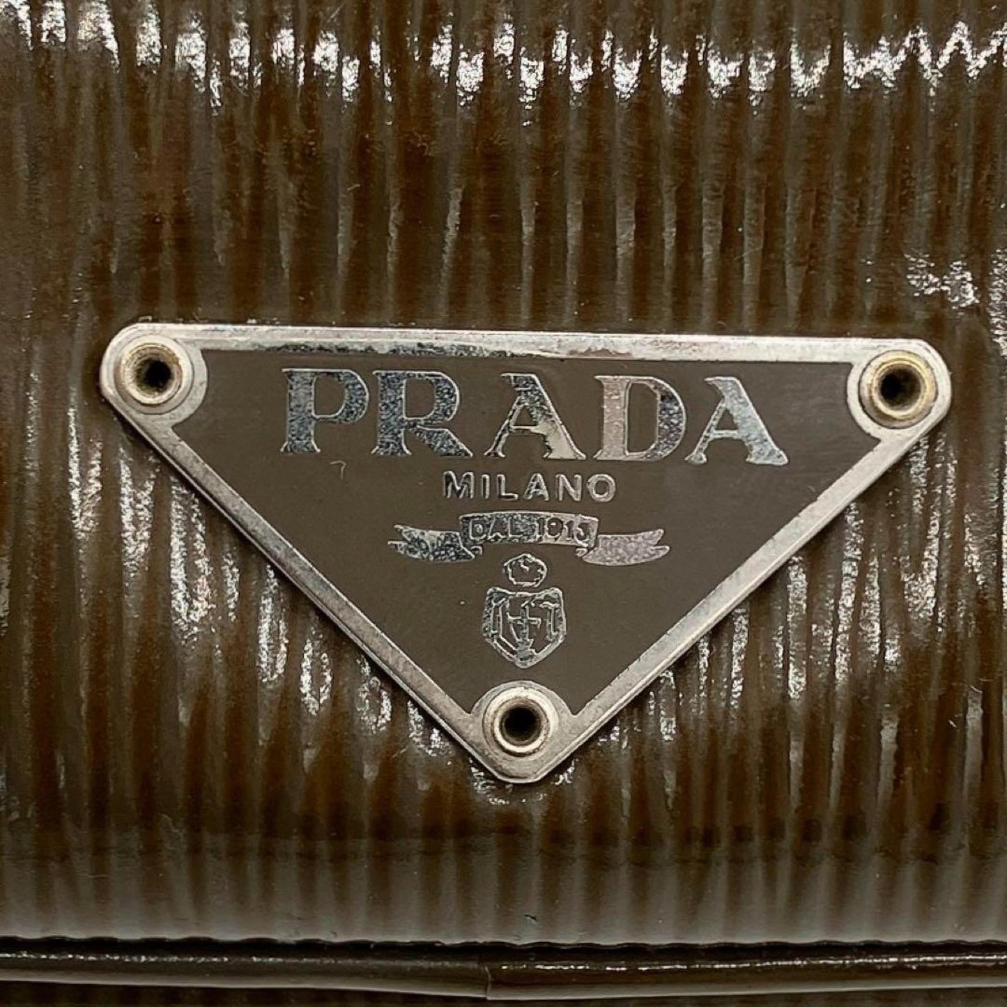 Prada - Brown Patent Leather Shoulder Bag
