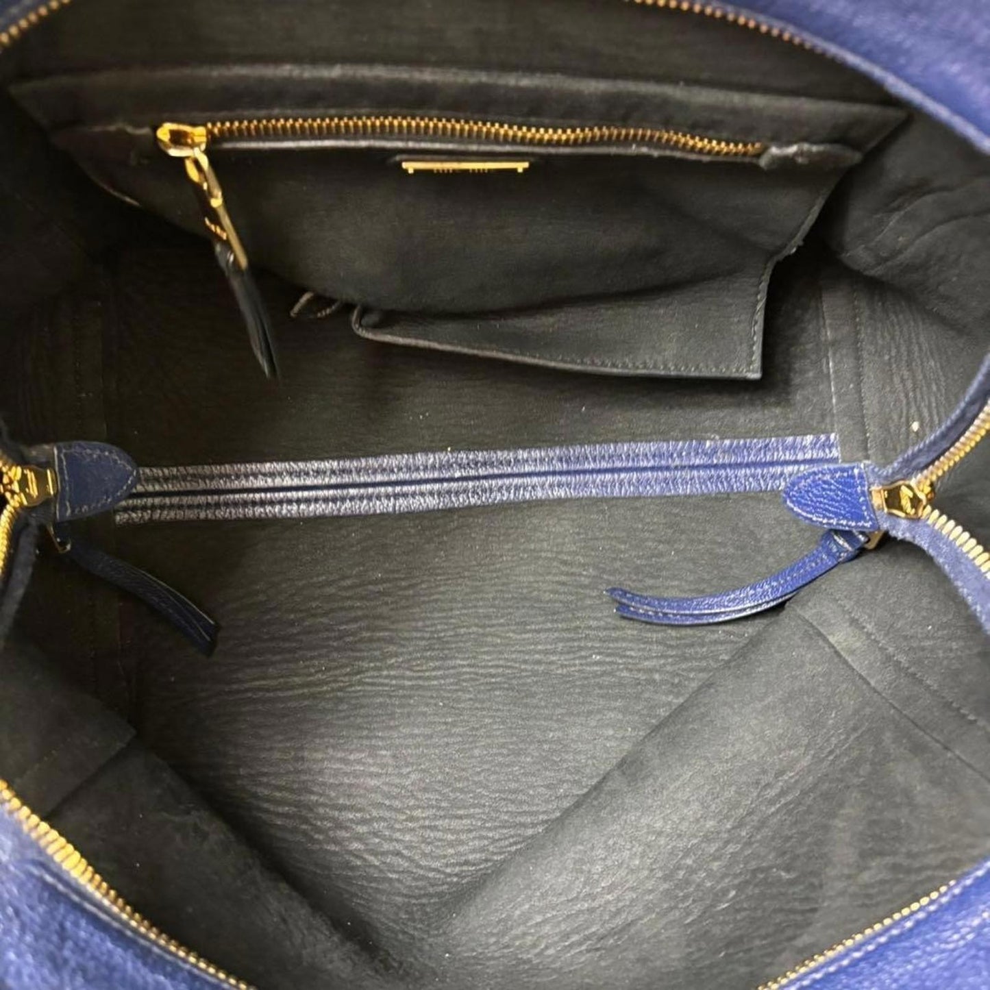 Miu Miu - Navy Leather Tote Handbag