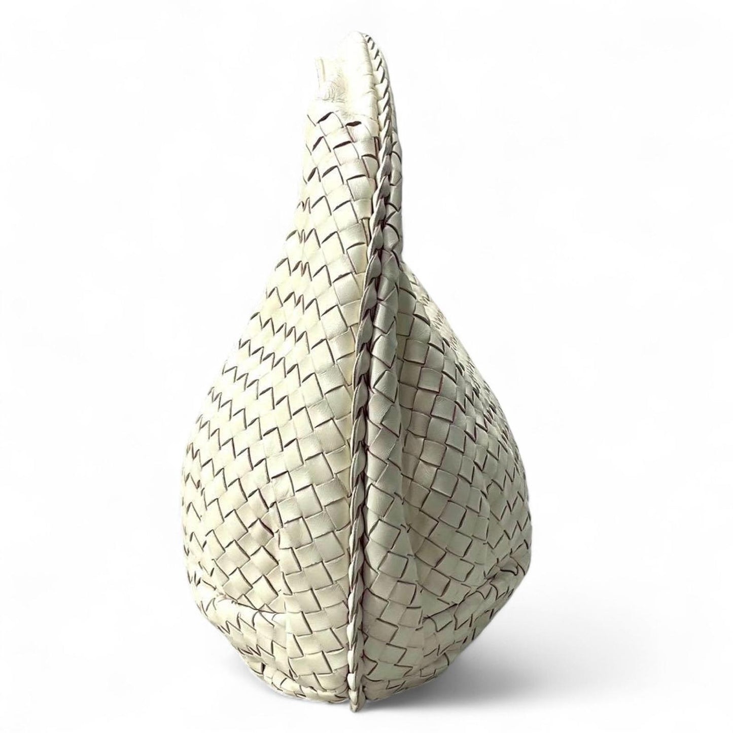 Bottega Veneta - Intrecciato White Leather Hobo Bag