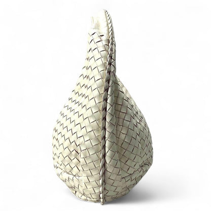 Bottega Veneta - Intrecciato White Leather Hobo Bag