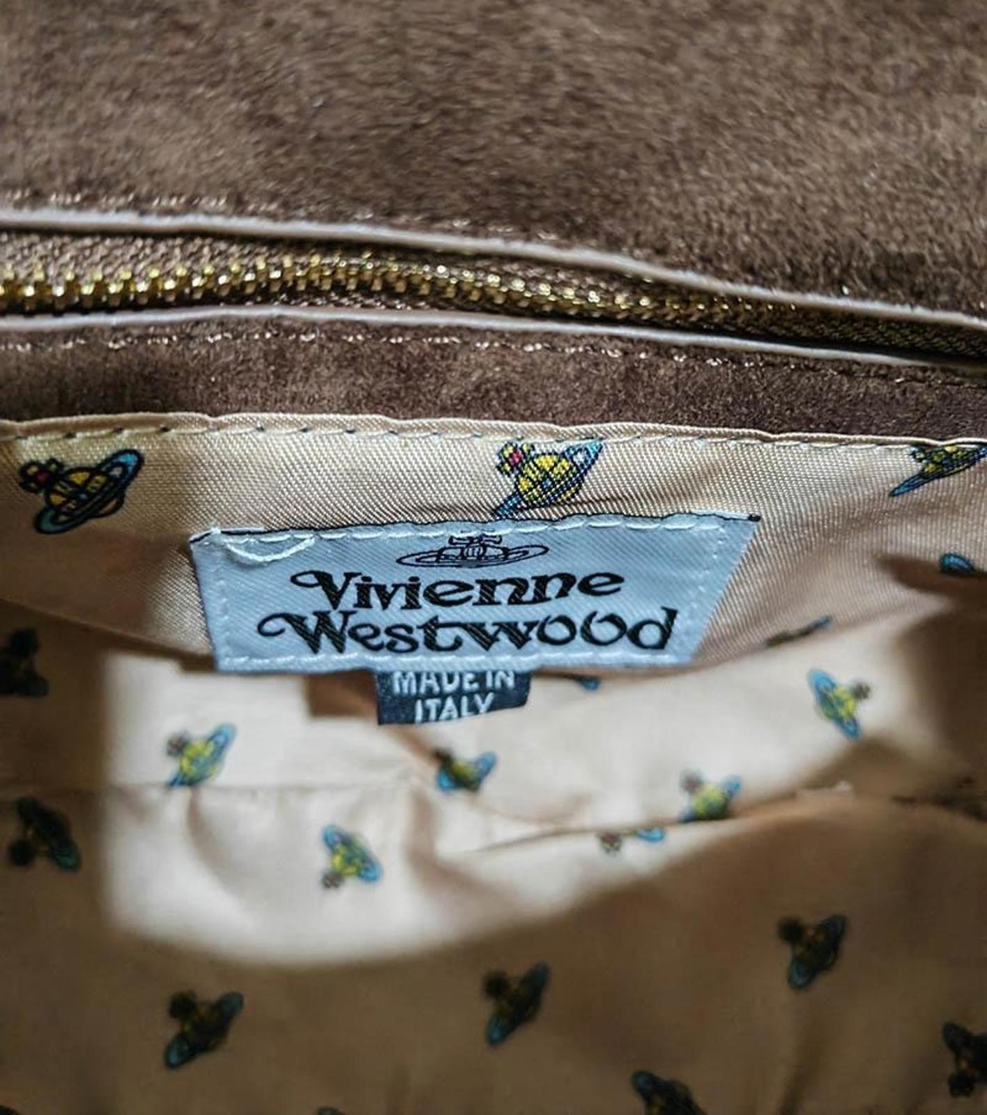 Vivienne Westwood - Brown Suede Shoulder Bag with Orb Logo