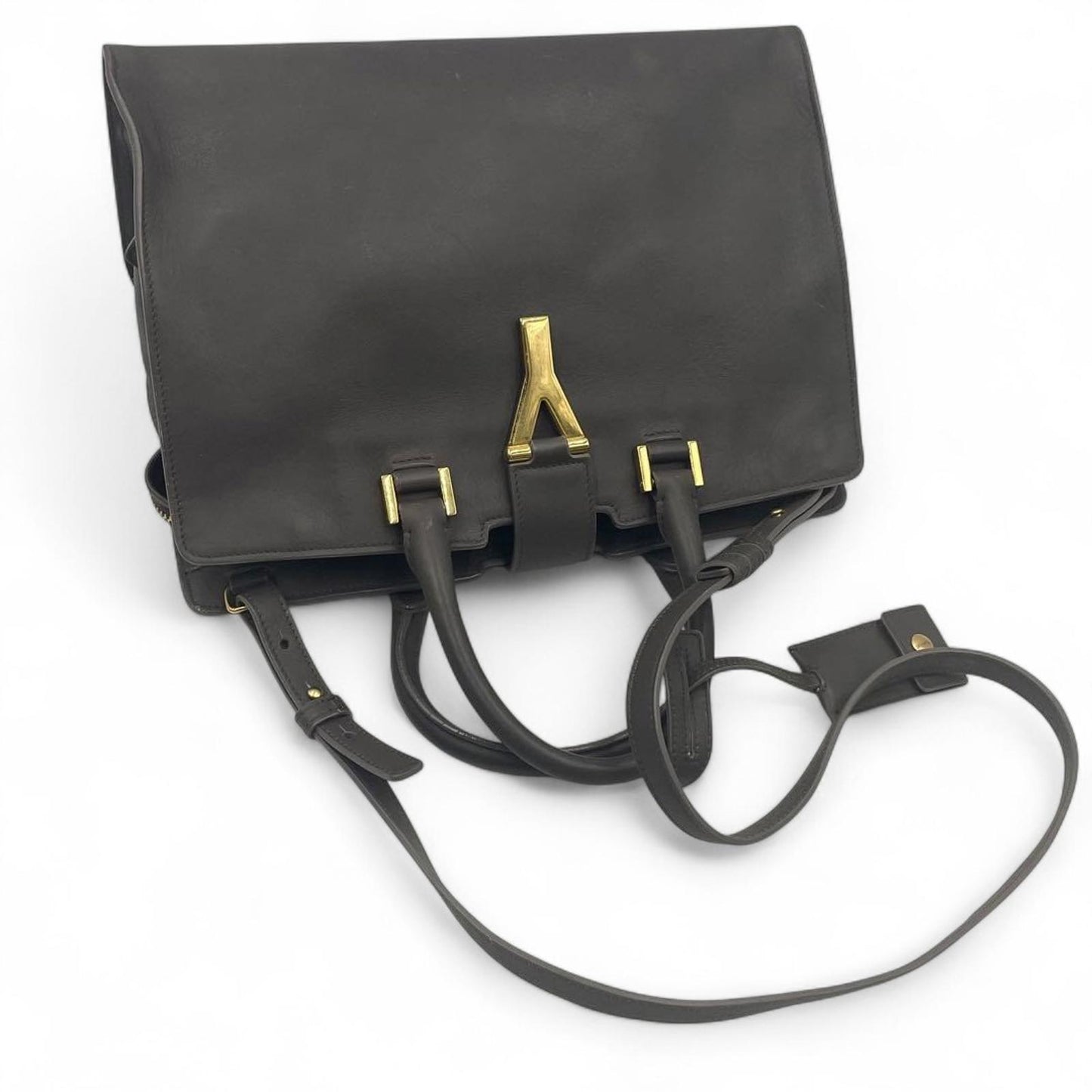Saint Laurent - Black Leather Handbag Gold Hardware