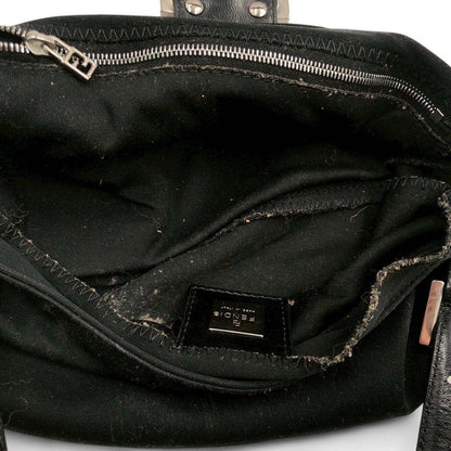 Fendi - Black Shoulder Bag Silver Buckle Detail