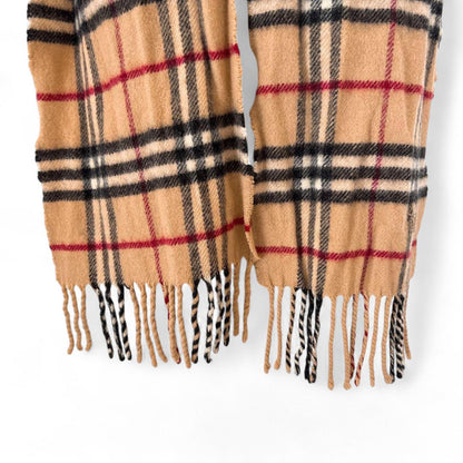 Burberry - Classic Beige Check Cashmere Scarf