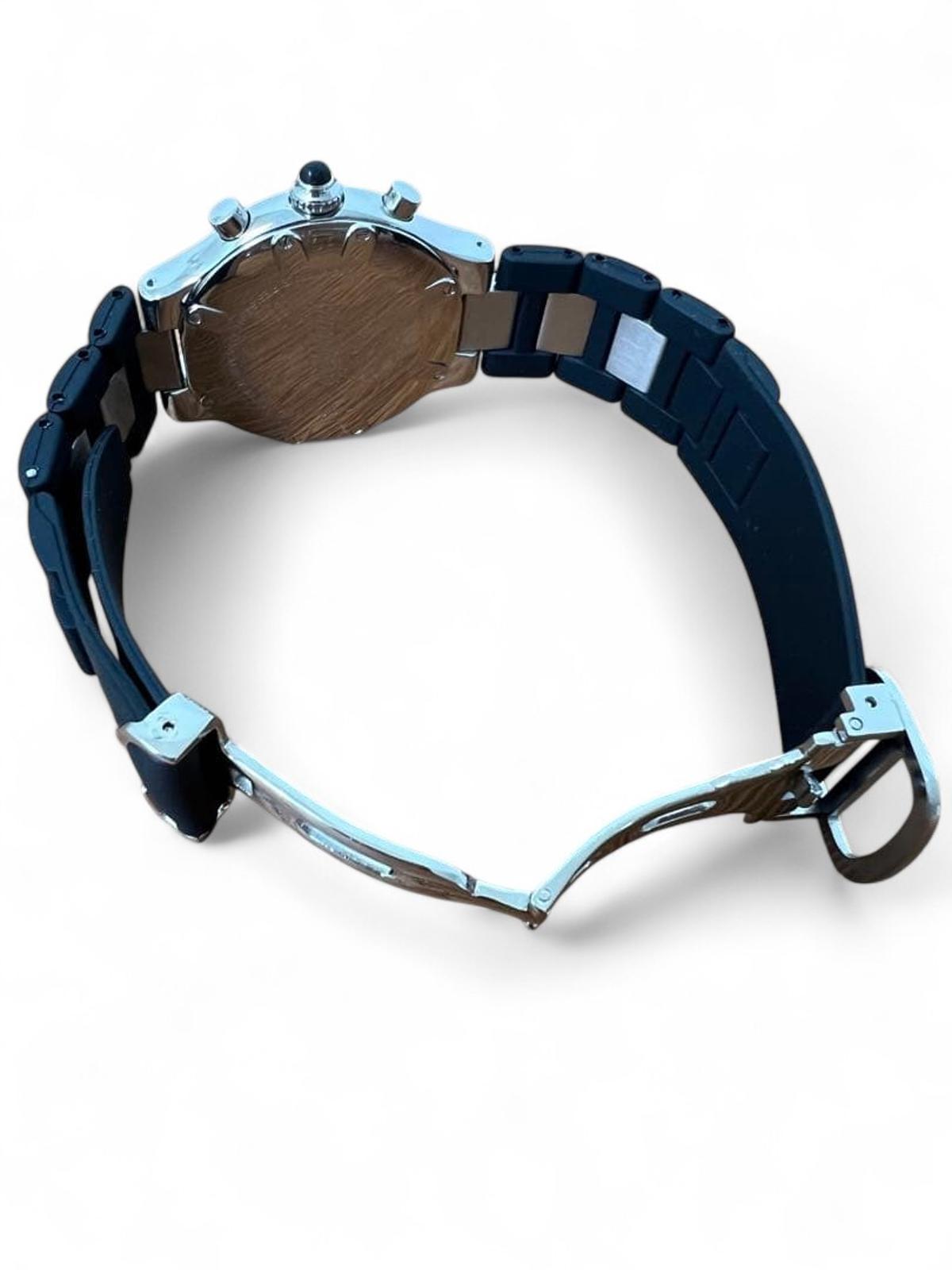 Cartier - Stainless Steel Black Rubber Chronograph Watch