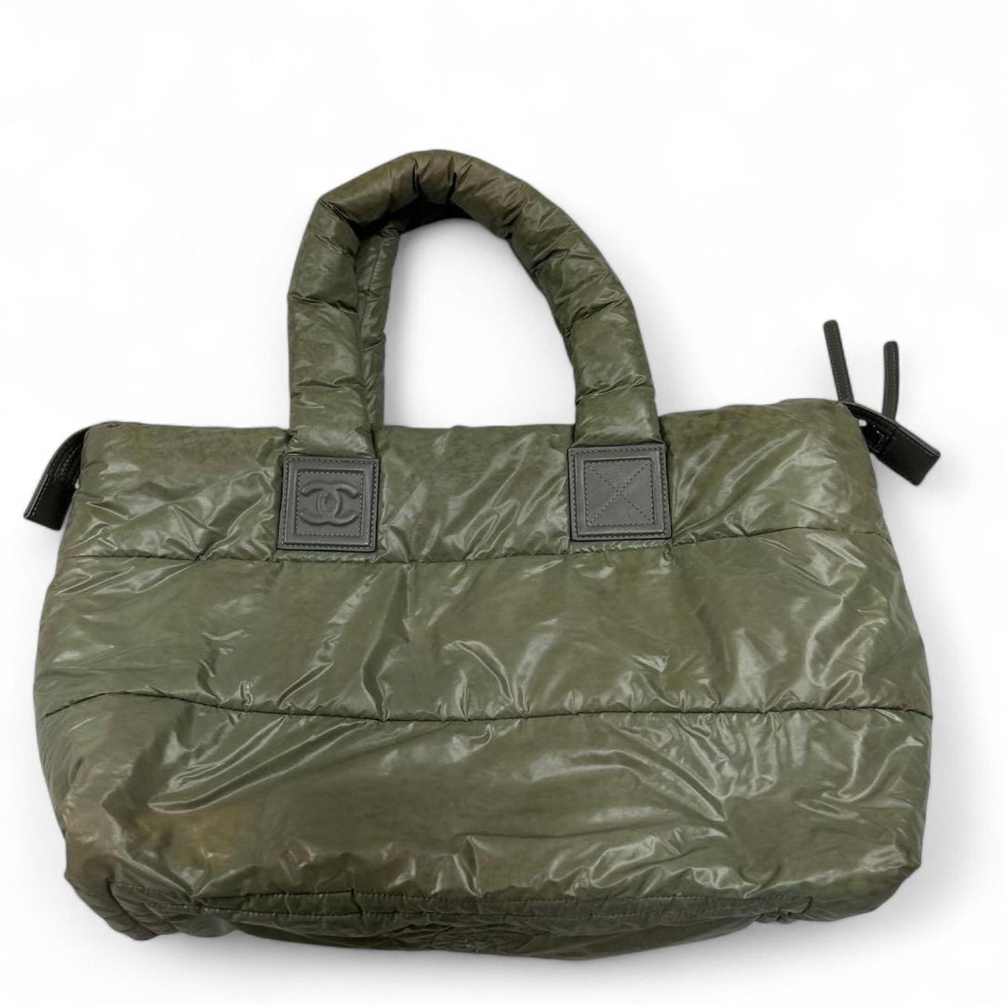 Chanel - Olive Green Puffer Tote Handbag