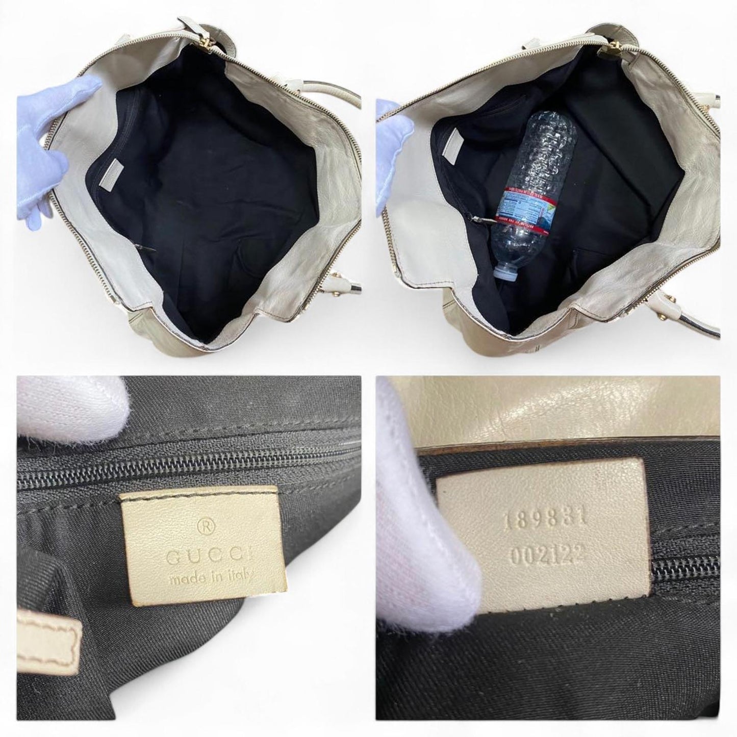 Gucci - Abbey Mini White Leather Handbag Gold Hardware