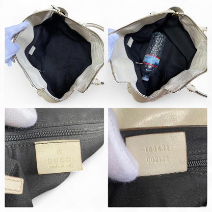 Gucci - Abbey Mini White Leather Handbag Gold Hardware