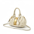Miu Miu - White Leather Shoulder Bag Gold