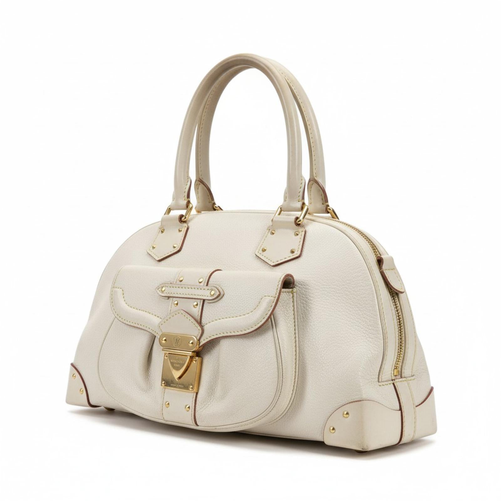 Louis Vuitton - White Leather Handbag Gold Hardware
