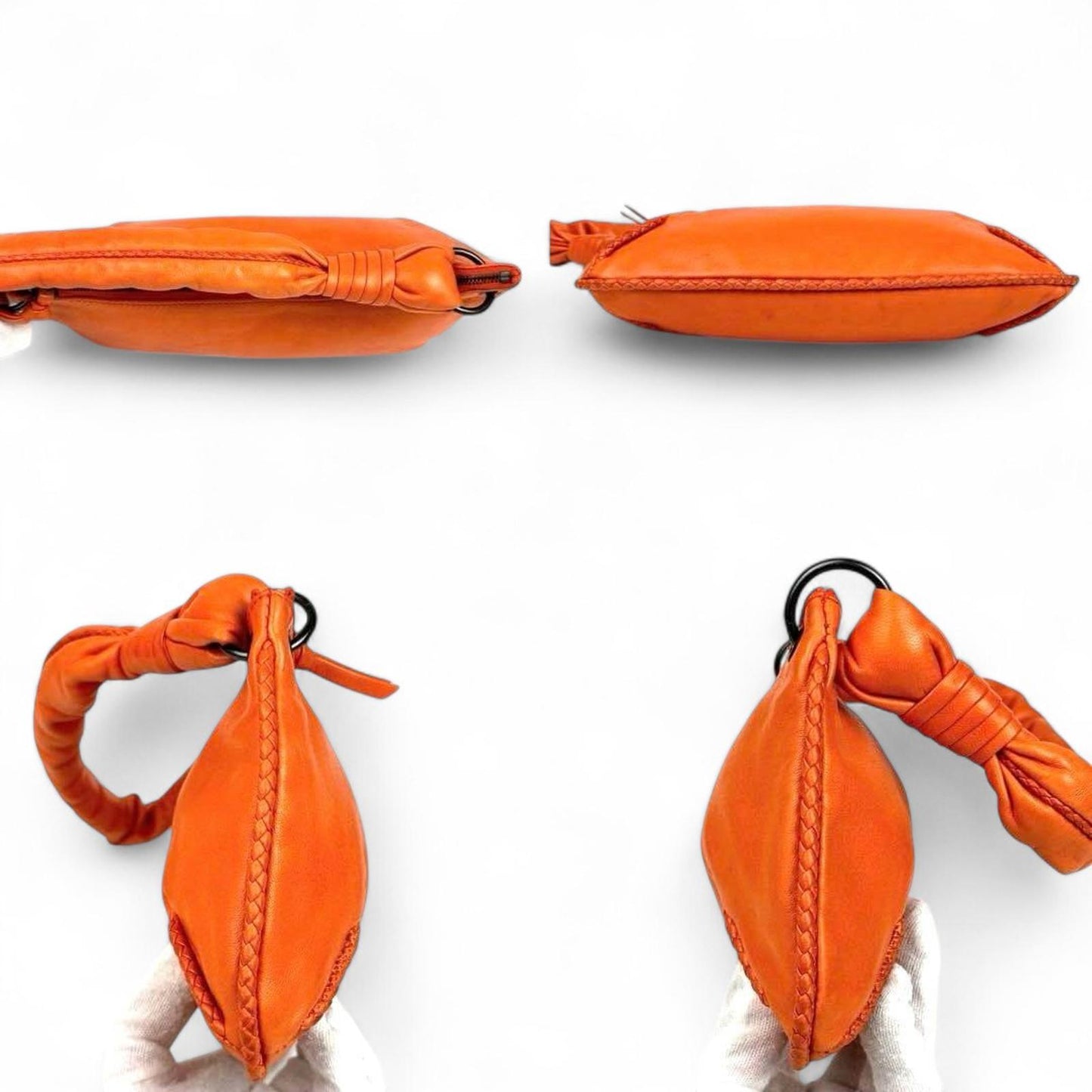 Bottega Veneta - Intrecciato Orange Leather Shoulder Bag